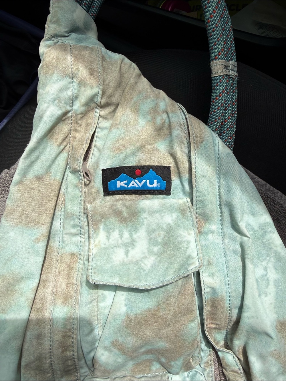 Kavu Kids Tie-Dye Light Blue and Tan Jacket